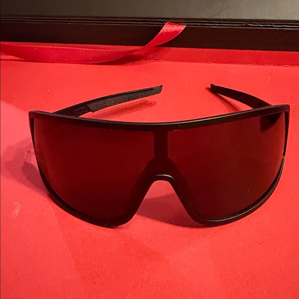 Sports Polarized Black Sunglasses with Orange Case